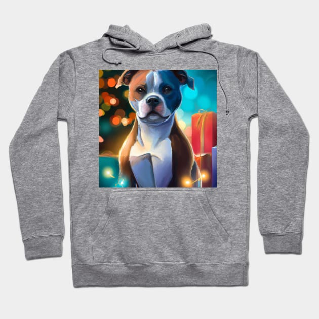 Cute Staffordshire Bull Terrier Drawing Hoodie by Play Zoo